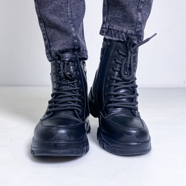 0008-236 размер 36 черные женские ботинки (мех, экокожа хорошего качества, коробка в комплекте) Ботинки: артикул 1142149