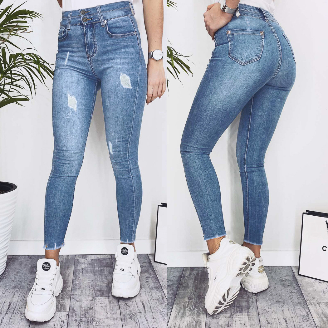 3638 New jeans джинсы женские зауженные синие весенние стрейчевые (25-30, 6 ед.)