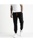 1621-12 черные мужские спортивные штаны из двунитки (4 ед. размеры: M.L.XL.2XL): артикул 1118900