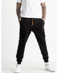 1621-12 черные мужские спортивные штаны из двунитки (4 ед. размеры: M.L.XL.2XL): артикул 1118900