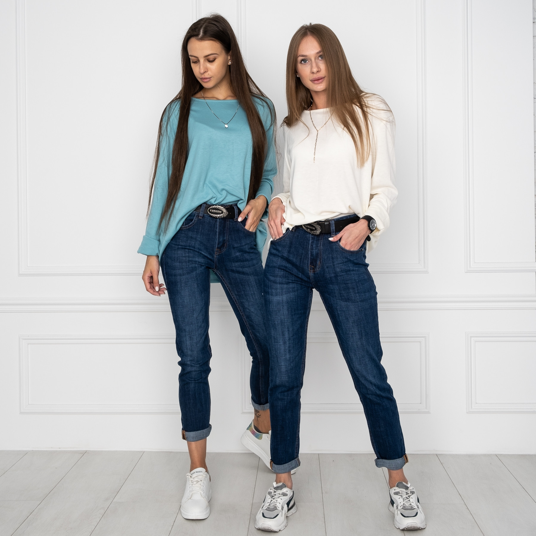 9017 OK&OK джинсы женские синие стрейчевые (6 ед. размеры: 25.26.27.28.29.30)