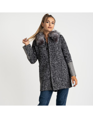 0905 Q.M пальто женское серое (4 ед. размеры: L.XL.2XL.3XL)