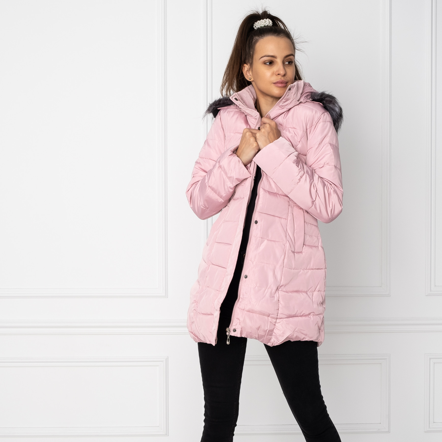 0807-21 куртка женская розовая на синтепоне (3 ед. размеры:L.XL.2XL)