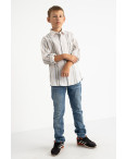 1910 Boston Public бежевая рубашка в полоску на мальчика 7-15 лет (5 ед. размеры: 30/31.32/33.33/34.34/35.35/36): артикул 1118418
