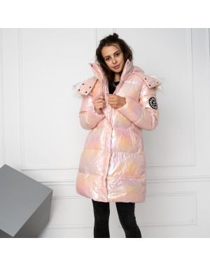9039-2 розовая перламутровая куртка женская на синтепоне (4 ед.размеры: M.L.XL.XXL)