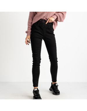 6028 New Jeans американка на флисе черная стрейчевая (6 ед.размеры: 25.26.27.28.29.30)