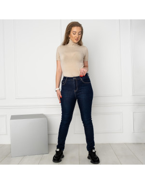 6046 New Jeans американка на флисе полубатальная синяя стрейчевая (6 ед.размеры: 28.29.30.31.32.33)