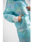 1960-1 бирюзовая куртка женская на синтепоне (4 ед. размеры: M.L.XL.2XL): артикул 1124746