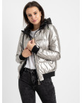 6021-2 серебряная куртка женская на синтепоне (4 ед. размеры: M.L.XL.2XL): артикул 1124784