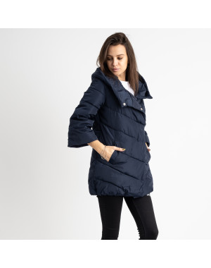 8661-2 синяя куртка женская на синтепоне рукав 3/4  (4 ед .размеры:L.XL.2XL.3XL)