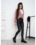 0770 Forest jeans черные брюки из экокожи женские на байке (6 ед.размеры: 25.26.27.28.29.30): артикул 1125099