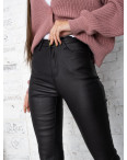 0770 Forest jeans черные брюки из экокожи женские на байке (6 ед.размеры: 25.26.27.28.29.30): артикул 1125099