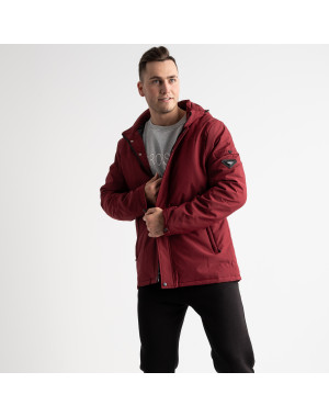 8804 бордовая куртка мужская на синтепоне (5 ед. размеры: L.XL.2XL.3XL.4XL)