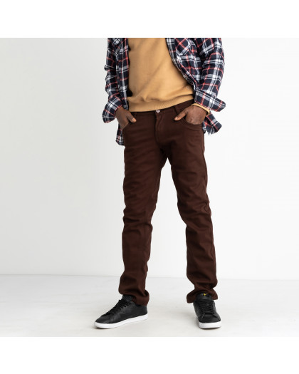 2544-6 коричневые мужские брюки (VARXDAR, стрейчевые, флис, 30. 31. 32. 33. 34. 38) Varxdar