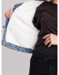0701 Fashion куртка женская джинсовая на белой меховой подкладке (3 ед. размеры: M.L.XL): артикул 1125551