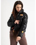 2809-1 Hong LA Jiao черная куртка женская из экокожи на синтепоне (4 ед. размеры: M.L.XL.XXL): артикул 1125687
