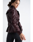 1871-33 бордовая женская куртка кожзам (3 ед. размеры: S.M.L): артикул 1125767