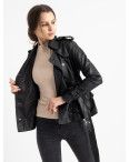 1871-13 черная женская куртка кожзам (3 ед. размеры: S.M.L): артикул 1125765