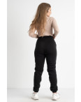 1490-1 YOLA ЧЁРНЫЕ БАТАЛЬНЫЕ спортивные штаны женские из трёхнитки на флисе (4 ед. размеры: 50.52.54.56): артикул 1136839