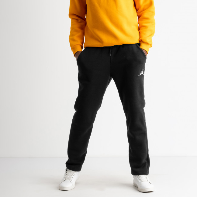 1650-1 ЧЕРНЫЕ Yola спортивные штаны мужские из трехнитки на флисе (4 ед. размеры: M.L.XL.XXL) YOLA: артикул 1126473