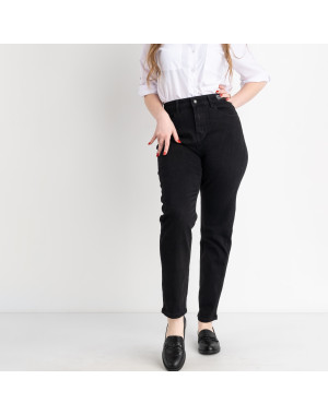 0035 New Jeans мом черный полубатальный женский стрейчевый ( 6 ед. размеры: 28.29.30.31.32.33)