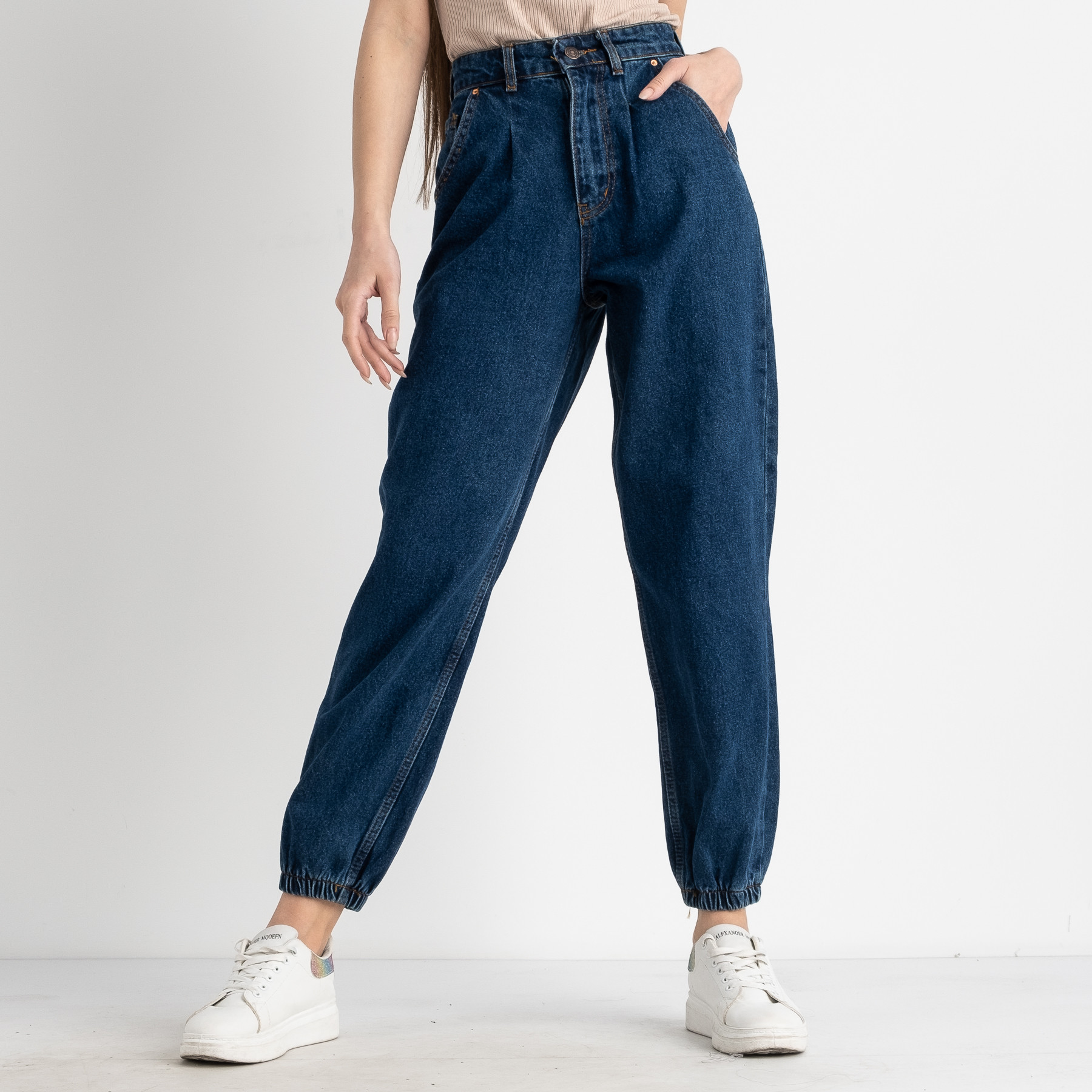 1178 джинсы-баллоны женские синие котоновые ( 7 ед . размеры : 25.26.28/3.30/2)