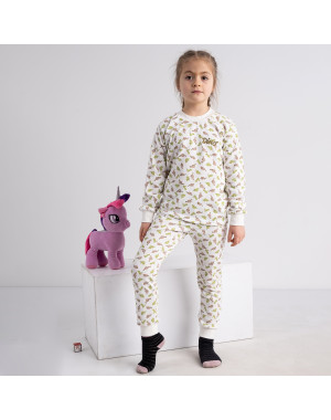1087-1 Бома пижама белая на ребенка 2-6 лет на байке (5 ед. размеры: 92.98.104.110.116)