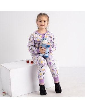 1084-2 Бома белая с пижама на ребенка 4-6 лет трикотажная (3 ед. размеры: 104.110.116)