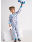1083-89 Бома пижама белая с голубым на ребенка 4-6 лет трикотажная (3 ед. размеры: 104.110.116): артикул 1127575