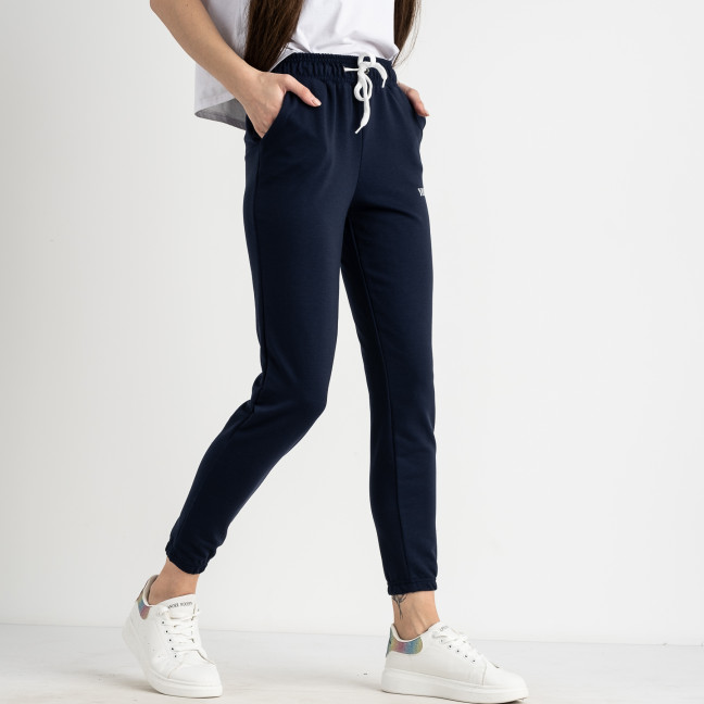 1466-2 СИНИЕ Yola спортивные штаны женские из двунитки (4 ед. размеры: S.M.L.XL) Спортивные штаны: артикул 1132419