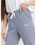 1466-7 СЕРО-ГОЛУБЫЕ Yola спортивные штаны женские из двунитки (4 ед. размеры: S.M.L.XL): артикул 1133472