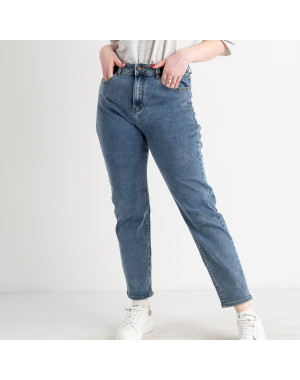 0065 New Jeans мом женский батальный голубой стрейчевый ( 6 ед .размеры : 31.32.33.34.36.38)