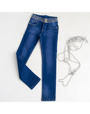 0706 Fashion джинсы синие на девочку 5-10 лет стрейчевые (6 ед. размеры: 23.24.25.26.27.28)