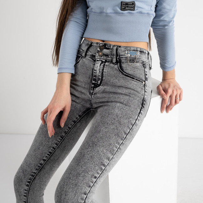 0079 New Jeans американка женская серая стрейчевая ( 6 ед .размеры : 25.26.27.28.29.30) New Jeans: артикул 1128024