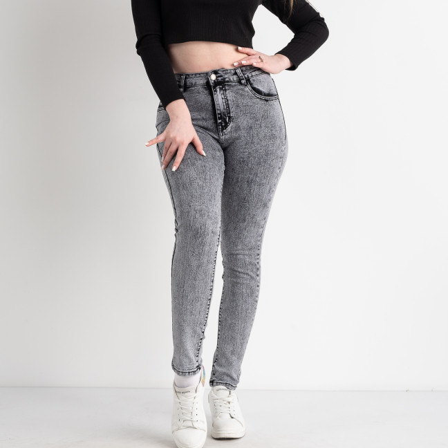 0076 New Jeans американка женская батальная серая стрейчевая ( 6 ед .размеры : 31.32.33.34.36.38) New Jeans: артикул 1128019