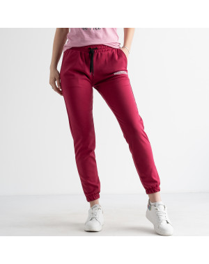 1105-4 МАЛИНОВЫЕ спортивные брюки женские из двунитки ( 4 ед размеры: S.M.L.XL)