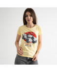 5007-5 ЖЕЛТАЯ Kafkame футболка женская с принтом ( 4 ед. размеры : S.M.L.XL): артикул 1128417