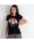 5007-1 ЧЕРНАЯ Kafkame футболка женская с принтом ( 4 ед. размеры : S.M.L.XL): артикул 1128418