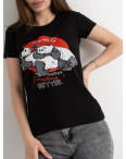 5007-1 ЧЕРНАЯ Kafkame футболка женская с принтом ( 4 ед. размеры : S.M.L.XL): артикул 1128418