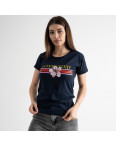 5004-9 ТЕМНО-СИНЯЯ Kafkame футболка женская с принтом ( 4 ед. размеры : S.M.L.XL): артикул 1128430