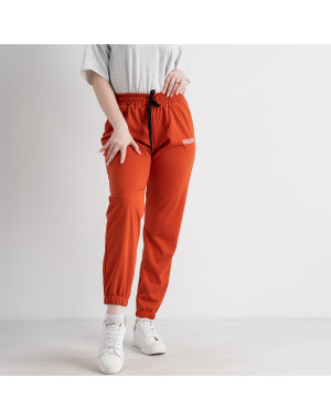 1106-5 ТЕМНО-ОРАНЖЕВЫЕ спортивные брюки женские батальные из двунитки ( 4 ед размеры: 2XL.3XL.4XL.5XL)