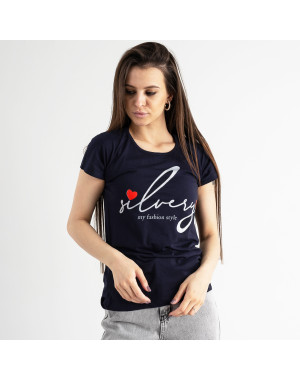 5008-21 ТЕМНО-СИНЯЯ Kafkame футболка женская с принтом ( 4 ед. размеры : S.M.L.XL)