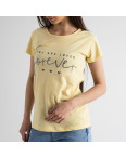 5003-5 Kafkame ЖЕЛТАЯ футболка женская с принтом (4 ед. размеры : S.M.L.XL): артикул 1128324