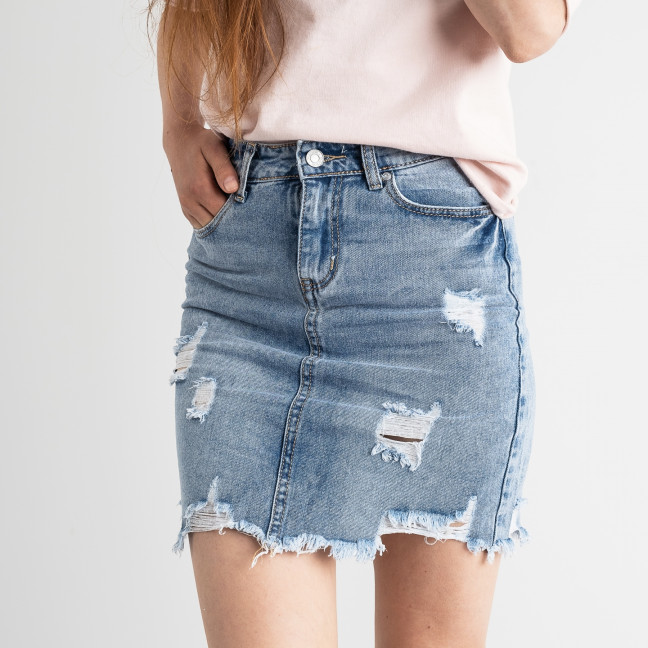 0733-4 / голубая женская джинсовая юбка (New Jeans, котоновая, 4 ед. размеры норма: 25, 27, 27, 29) New Jeans: артикул 1162033