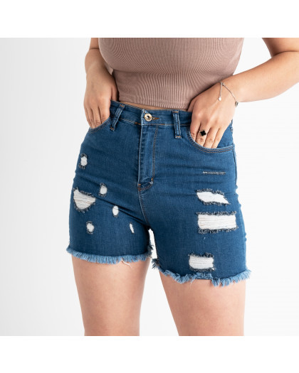 1082-10 Well See джинсовые шорты женские полубатальные синие стрейчевые ( 8 ед. размеры: 28.29/2.30.31.32.33.34) Well see