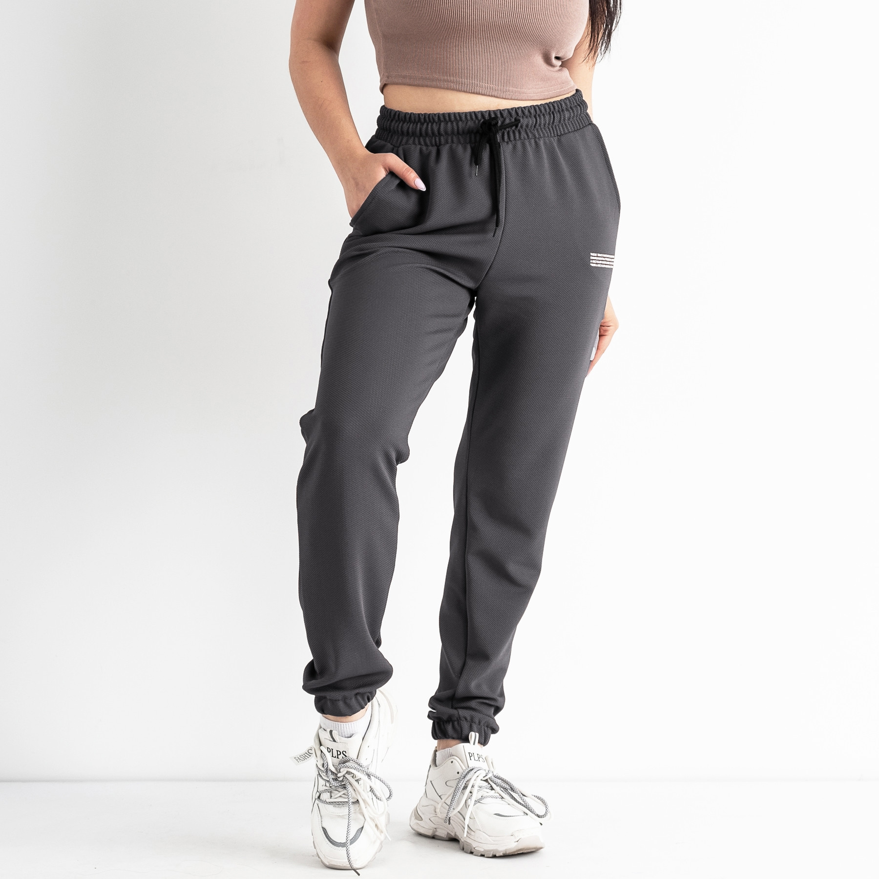 1105-13 СЕРЫЕ спортивные брюки женские (4 ед размеры: S.M.L.XL)