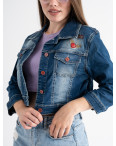 6216-2 Real Focus куртка джинсовая синяя стрейчевая рукав 3/4  (2 ед. размеры на бирке: XL.3XL): артикул 1129336