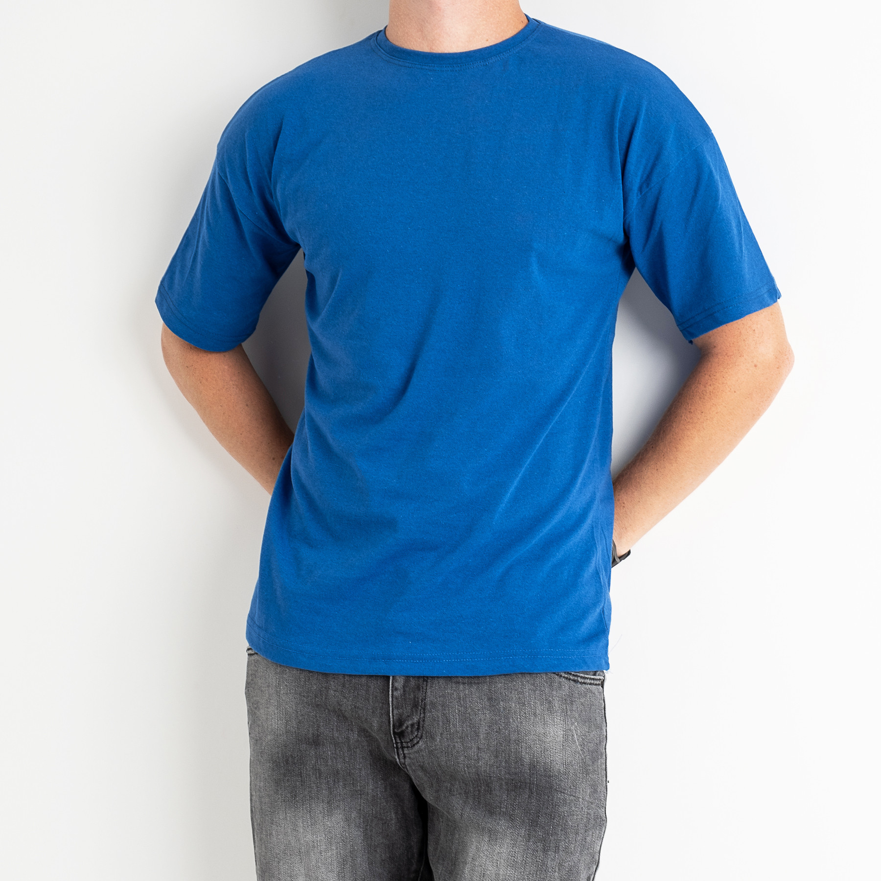 2315-2 СИНЯЯ футболка батальная мужская (5 ед. размеры на бирке : S.M.L.XL.2XL)