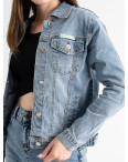0906 New Jeans джинсовая куртка женская голубая стрейчевая (6 ед. размеры: XS.S.M.L.XL.2XL): артикул 1129644