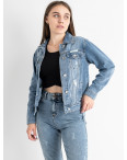 0911 New Jeans джинсовая куртка женская голубая стрейчевая (6 ед. размеры: XS.S.M.L.XL.2XL): артикул 1129645